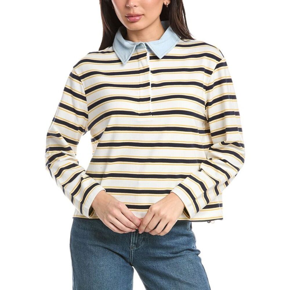 Rd Style Womens  Nadine Denim Polo Shirt, Navy